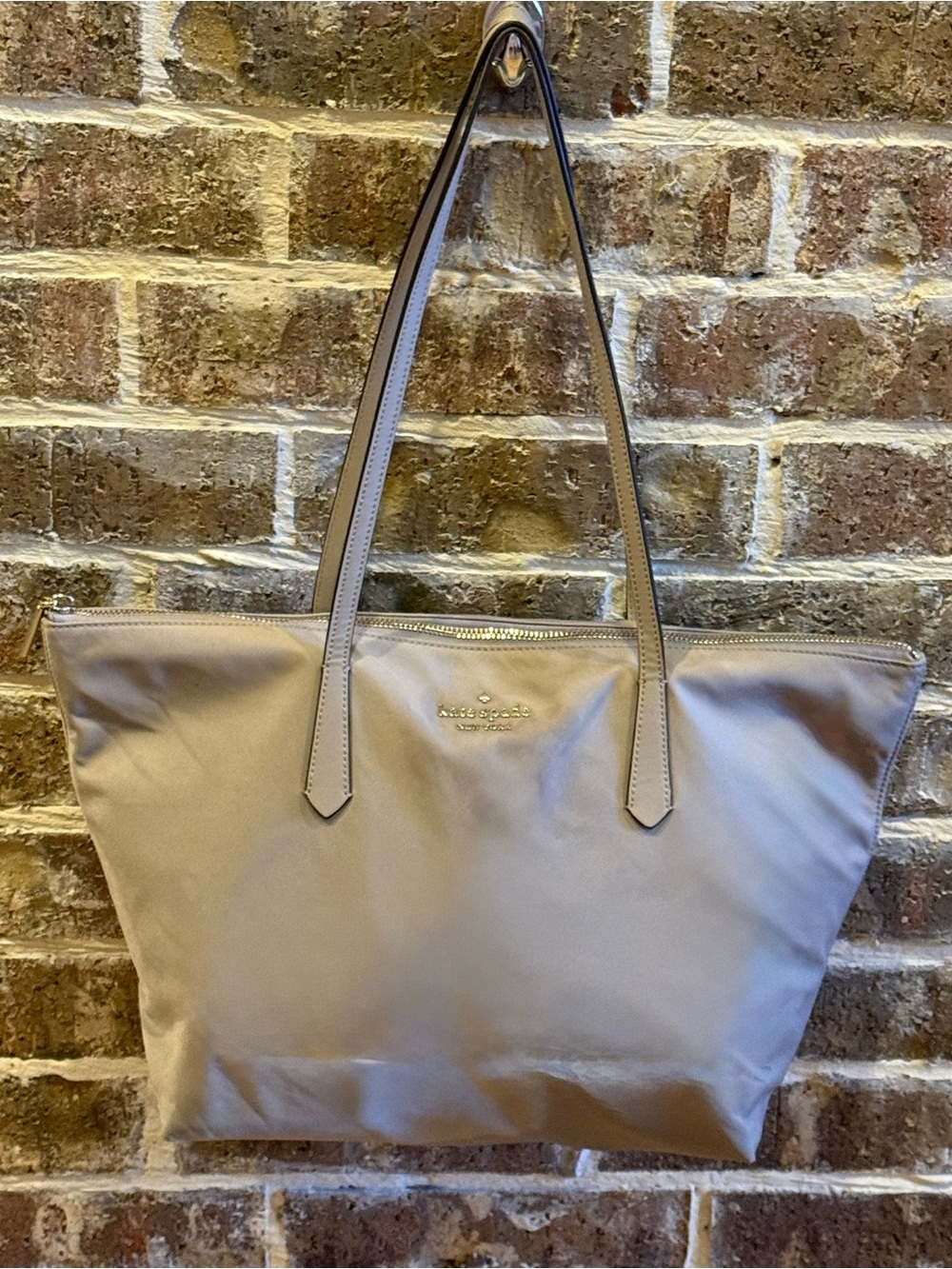 kate spade Taupe Nylon Tote Classic and Priced to Sell. Perfect Neutral Chic